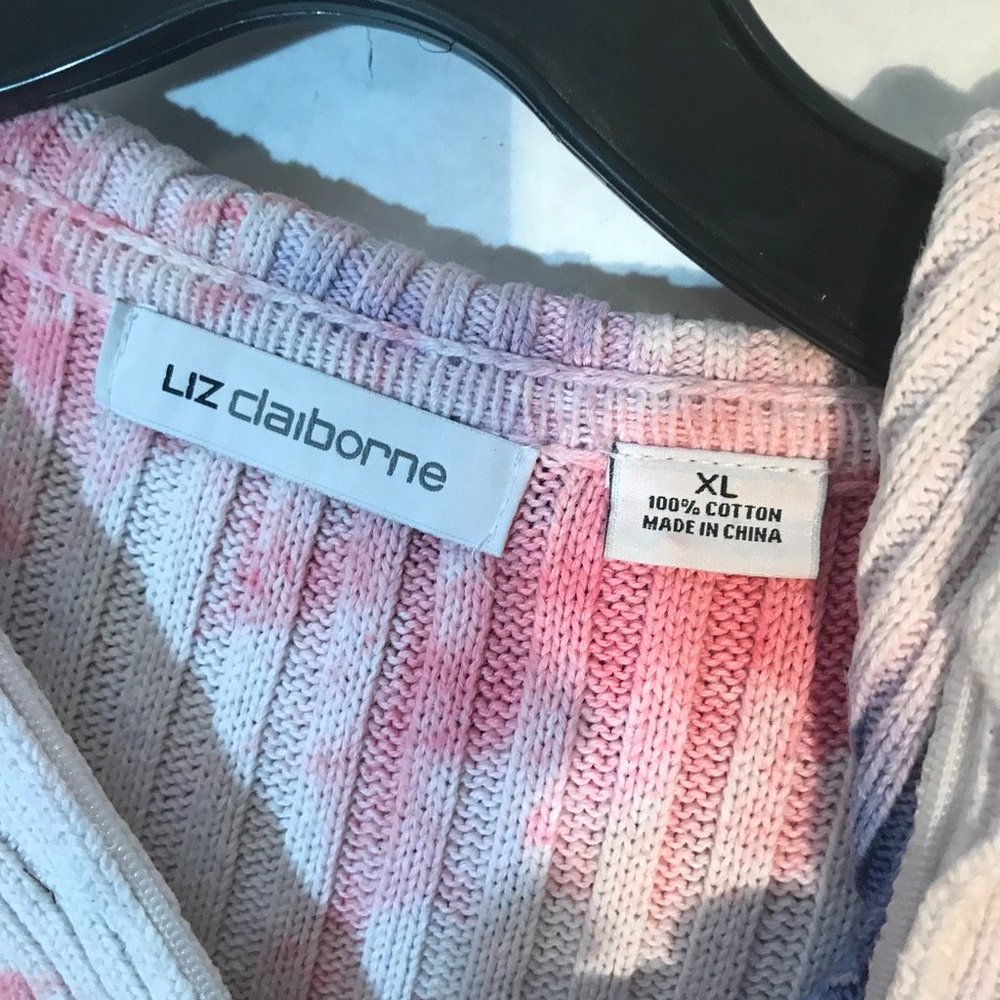 Liz Claiborne Sailor Rainbow Cotton Ribbed Long Sleeve Sweater Size Large - Picture 3 of 4